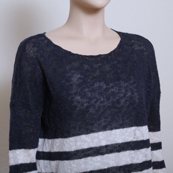 Tommy Bahama Striped Crew Neck Knit Sweater Blue White Women Size M - Picture 4 of 8